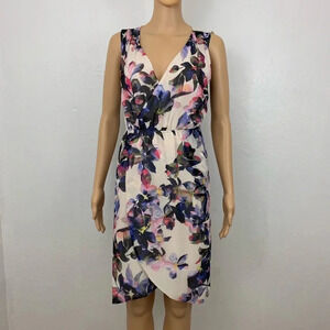 Vera Wang Floral Midi Dress - Pink, Purple, Black